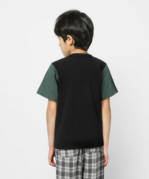 Champion（チャンピオン）の「【Champion】ロゴ刺繍クレイジーＴシャツ（Tシャツ/カットソー・キッズ・ブラック×グレー/ブルー/ライトインディゴブルー/グリーン・105/120/140/130）」の8枚目の写真