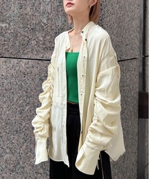 【led.tokyo】ボリュームギャザースリーブシャツ