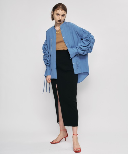 led.tokyo（レッドトウキョウ）の「【led.tokyo】ボリュームギャザースリーブシャツ（シャツ/ブラウス・レディース・ブラック/ブルー/アイボリー・FREE）」の7枚目の写真