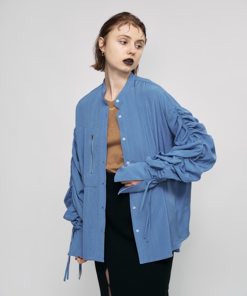 led.tokyo（レッドトウキョウ）の「【led.tokyo】ボリュームギャザースリーブシャツ（シャツ/ブラウス・レディース・ブラック/ブルー/アイボリー・FREE）」の21枚目の写真