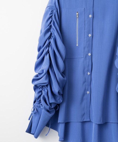 led.tokyo（レッドトウキョウ）の「【led.tokyo】ボリュームギャザースリーブシャツ（シャツ/ブラウス・レディース・ブラック/ブルー/アイボリー・FREE）」の8枚目の写真