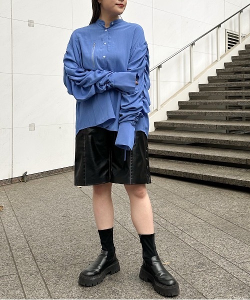 led.tokyo（レッドトウキョウ）の「【led.tokyo】ボリュームギャザースリーブシャツ（シャツ/ブラウス・レディース・ブラック/ブルー/アイボリー・FREE）」の12枚目の写真