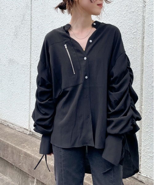 led.tokyo（レッドトウキョウ）の「【led.tokyo】ボリュームギャザースリーブシャツ（シャツ/ブラウス・レディース・ブラック/ブルー/アイボリー・FREE）」の20枚目の写真