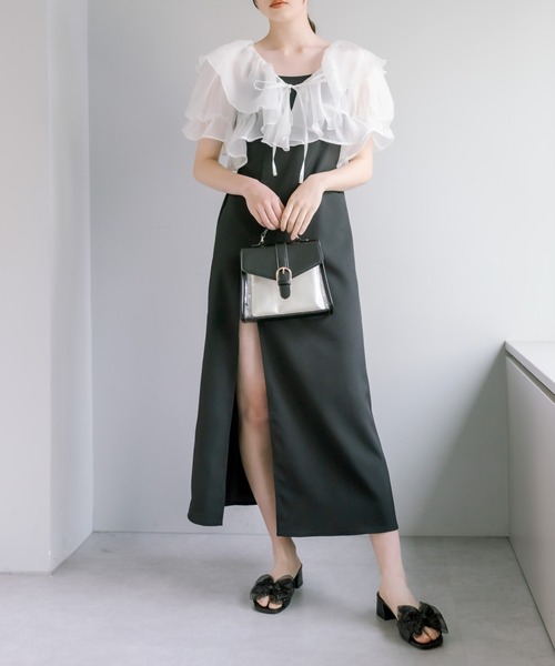 OLIVE des OLIVE（オリーブデオリーブ）の「【WEB限定カラー有】推しなフリルボレロワンピース　1031090520（ワンピース・レディース・ブラック/アイボリー/ブラック系その他・FREE）」の3枚目の写真