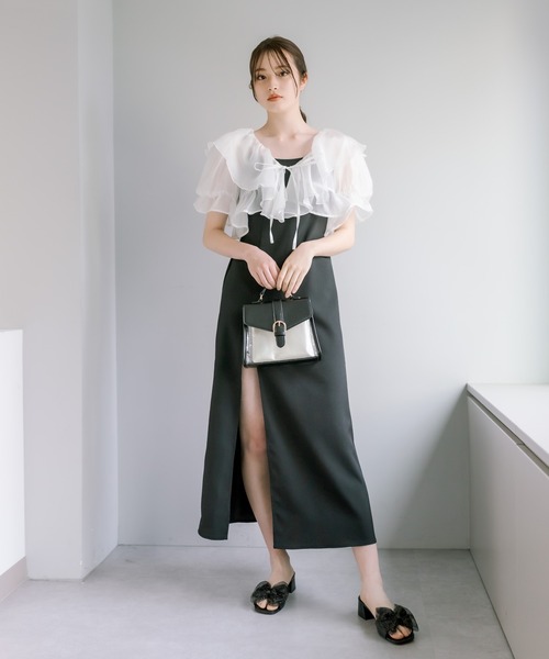 OLIVE des OLIVE（オリーブデオリーブ）の「【WEB限定カラー有】推しなフリルボレロワンピース　1031090520（ワンピース・レディース・ブラック/アイボリー/ブラック系その他・FREE）」の4枚目の写真