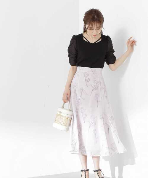 PROPORTION BODY DRESSING(プロポーションボディドレッシング)の「シアースリーブニット五分袖 / 1213170902(ニット/セーター・レディース・ブラック/ベージュ・SMALL/MEDIUM)」の9枚目の写真