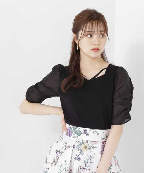 PROPORTION BODY DRESSING(プロポーションボディドレッシング)の「シアースリーブニット五分袖 / 1213170902(ニット/セーター・レディース・ブラック/ベージュ・SMALL/MEDIUM)」の12枚目の写真