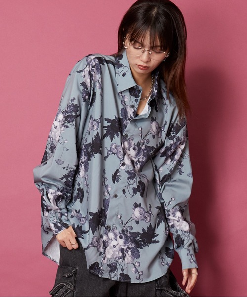 セール】ビッグシルエット総柄シャツ（シャツ/ブラウス