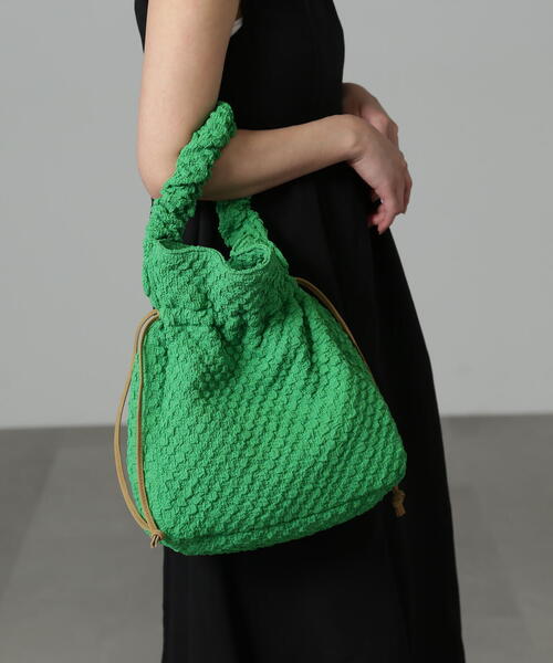 FREE'S MART（フリーズマート）の「◆ドローイング巾着バッグ（ハンドバッグ・レディース・ホワイト/ブラック/グリーン・ﾌﾘ-）」の17枚目の写真