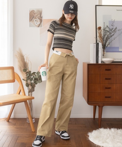 Ada.(エイダ)の「今なら490円!マルチボーダー コンパクトニット チビT(Tシャツ/カットソー・レディース・マスタード/グリーン/ブラック・FREE)」の18枚目の写真