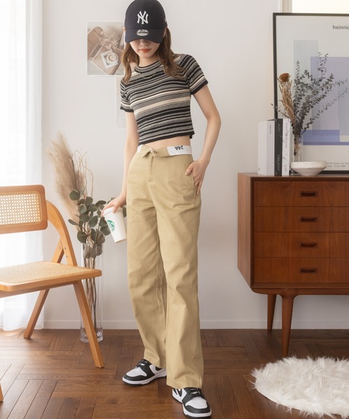 Ada.(エイダ)の「今なら490円!マルチボーダー コンパクトニット チビT(Tシャツ/カットソー・レディース・マスタード/グリーン/ブラック・FREE)」の20枚目の写真