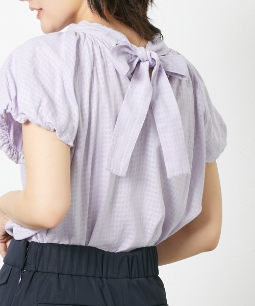 Le temps riche（ルタンリッシュ）の「【販売終了】コットンドビーバックリボンパフスリーブブラウス ＜Le temps riche＞（シャツ/ブラウス・レディース・イエロー/オフホワイト/パープル・M/L）」の10枚目の写真