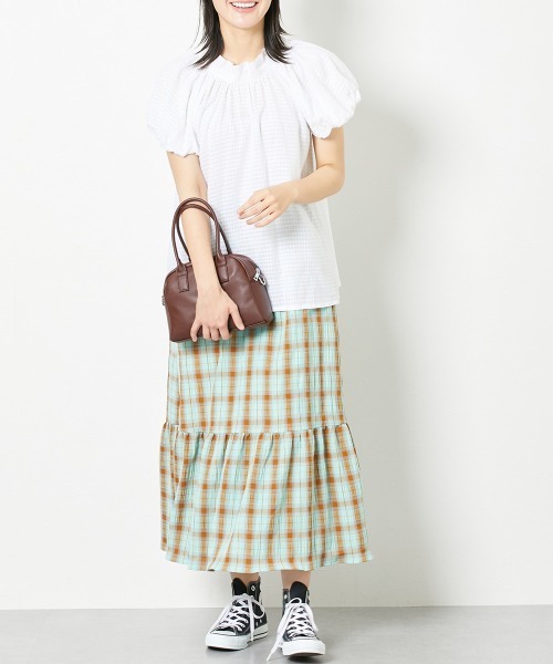 Le temps riche（ルタンリッシュ）の「【販売終了】コットンドビーバックリボンパフスリーブブラウス ＜Le temps riche＞（シャツ/ブラウス・レディース・イエロー/オフホワイト/パープル・M/L）」の7枚目の写真