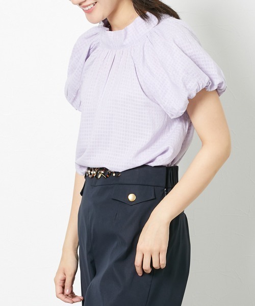 Le temps riche（ルタンリッシュ）の「【販売終了】コットンドビーバックリボンパフスリーブブラウス ＜Le temps riche＞（シャツ/ブラウス・レディース・イエロー/オフホワイト/パープル・M/L）」の14枚目の写真