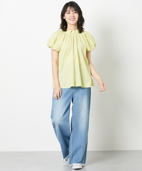 Le temps riche（ルタンリッシュ）の「【販売終了】コットンドビーバックリボンパフスリーブブラウス ＜Le temps riche＞（シャツ/ブラウス・レディース・イエロー/オフホワイト/パープル・M/L）」の8枚目の写真