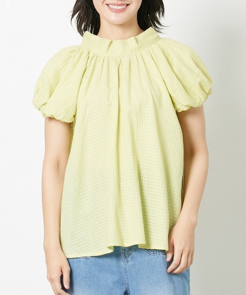 Le temps riche（ルタンリッシュ）の「【販売終了】コットンドビーバックリボンパフスリーブブラウス ＜Le temps riche＞（シャツ/ブラウス・レディース・イエロー/オフホワイト/パープル・M/L）」の16枚目の写真