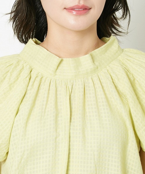 Le temps riche（ルタンリッシュ）の「【販売終了】コットンドビーバックリボンパフスリーブブラウス ＜Le temps riche＞（シャツ/ブラウス・レディース・イエロー/オフホワイト/パープル・M/L）」の6枚目の写真