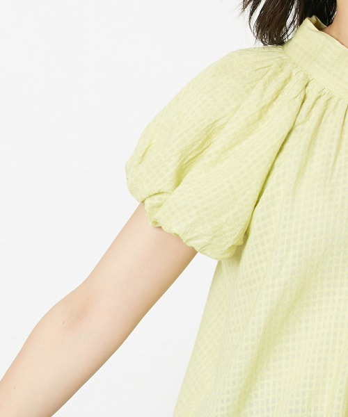 Le temps riche（ルタンリッシュ）の「【販売終了】コットンドビーバックリボンパフスリーブブラウス ＜Le temps riche＞（シャツ/ブラウス・レディース・イエロー/オフホワイト/パープル・M/L）」の9枚目の写真