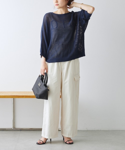 PUAL CE CIN 麻テンセルツイルカーゴパンツ イージーワイドパンツ 麻テンセルツイルカーゴパンツ | PUAL CE CIN(ピュアルセシン
