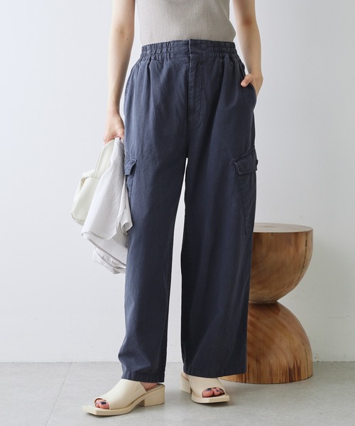PUAL CE CIN 麻テンセルツイルカーゴパンツ イージーワイドパンツ ツイルカーゴパンツ（カーゴパンツ）｜PUAL CE CIN