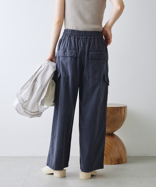 PUAL CE CIN（ピュアルセシン）の「ツイルカーゴパンツ（カーゴパンツ・レディース・カーキ/アイボリー/ネイビー・FREE）」の4枚目の写真