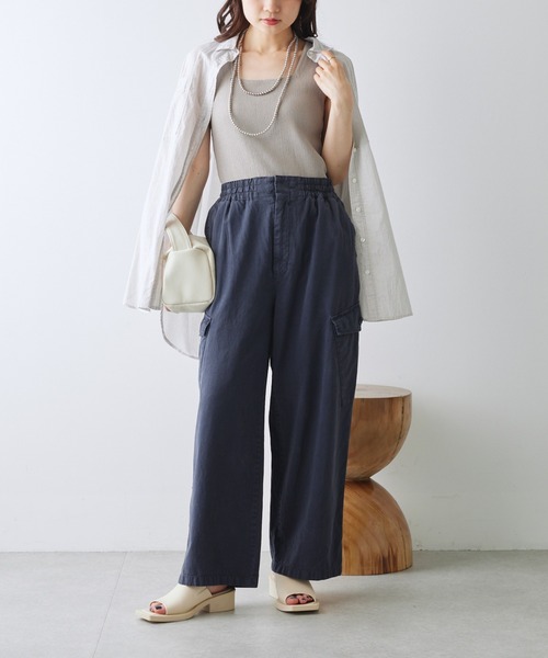 PUAL CE CIN（ピュアルセシン）の「ツイルカーゴパンツ（カーゴパンツ・レディース・カーキ/アイボリー/ネイビー・FREE）」の7枚目の写真