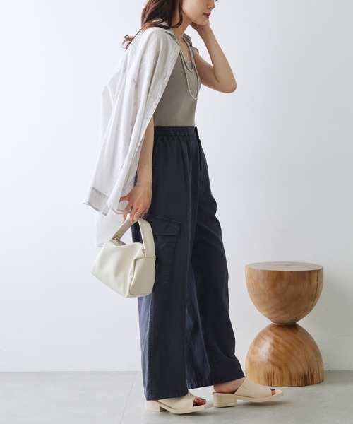 PUAL CE CIN（ピュアルセシン）の「ツイルカーゴパンツ（カーゴパンツ・レディース・カーキ/アイボリー/ネイビー・FREE）」の5枚目の写真