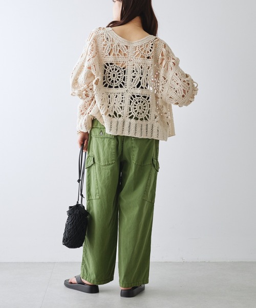 PUAL CE CIN（ピュアルセシン）の「ツイルカーゴパンツ（カーゴパンツ・レディース・カーキ/アイボリー/ネイビー・FREE）」の9枚目の写真