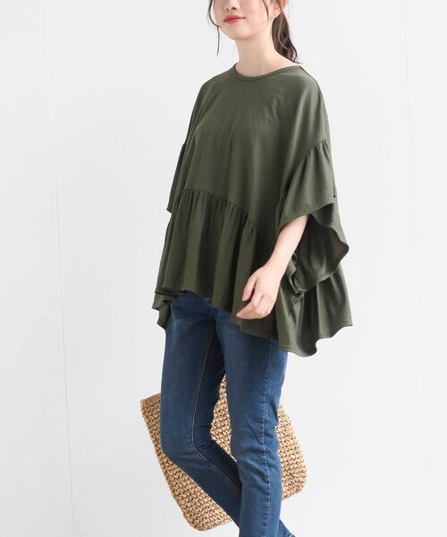 rps(アールピーエス)の「冷感カノコワイドギャザープルオーバー(Tシャツ/カットソー・レディース・カーキ/ブラック/イエロー系その他/オフホワイト・フリー)」の15枚目の写真