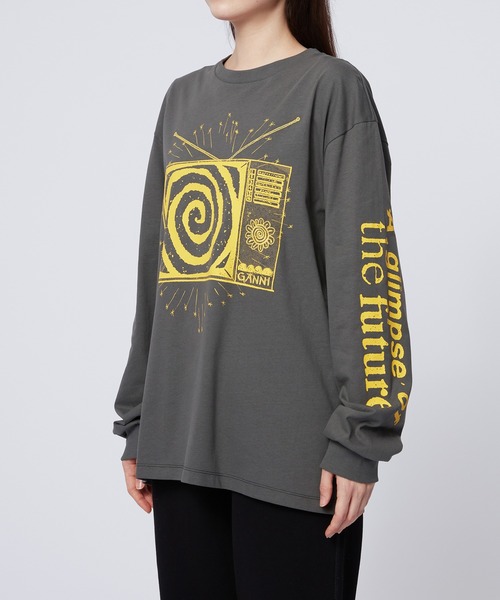 GANNI(ガニー)の「Future Heavy Jersey Long Sleeve T-shirt(Tシャツ/カットソー・レディース・アッシュグレー・XS/S/M/L/XL)」の6枚目の写真