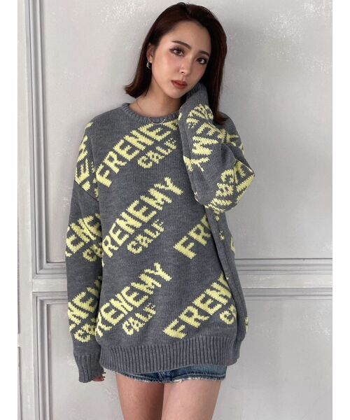 GYDA ジェイダ　FRENEMY KNIT TOPS GYDA FRENEMY KNIT TOPS（グレー） -ファッション通販 FASHION