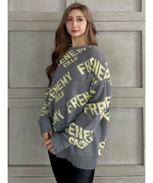 GYDA(ジェイダ)の「FRENEMY ニット トップス(ニット/セーター・レディース・ブラック/グレー/オフホワイト・FREE)」の3枚目の写真