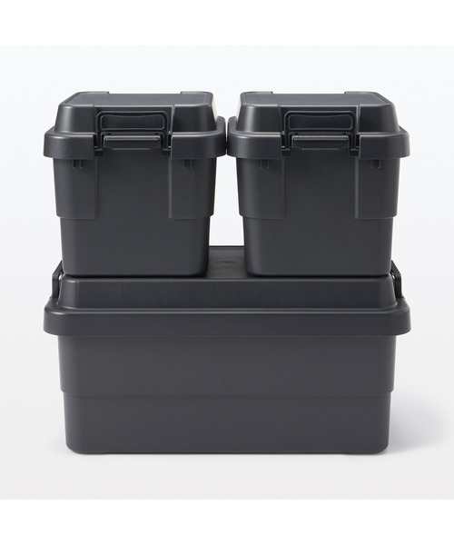 再生ポリプロピレン入り 頑丈収納ボックス ダークグレー 小 約幅40