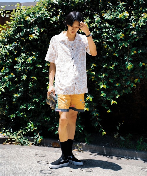 roial（ロイアル）の「SS SHIRT/ROAIL(ロイアル)ペイズリーパターンボックスシルエット半袖総柄シャツ（シャツ/ブラウス・メンズ・ベージュ/ネイビー・MEDIUM/X-LARGE/LARGE）」の11枚目の写真