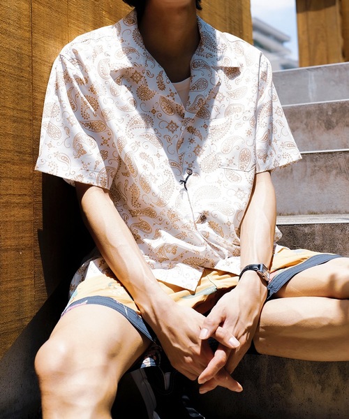 roial（ロイアル）の「SS SHIRT/ROAIL(ロイアル)ペイズリーパターンボックスシルエット半袖総柄シャツ（シャツ/ブラウス・メンズ・ベージュ/ネイビー・MEDIUM/X-LARGE/LARGE）」の17枚目の写真
