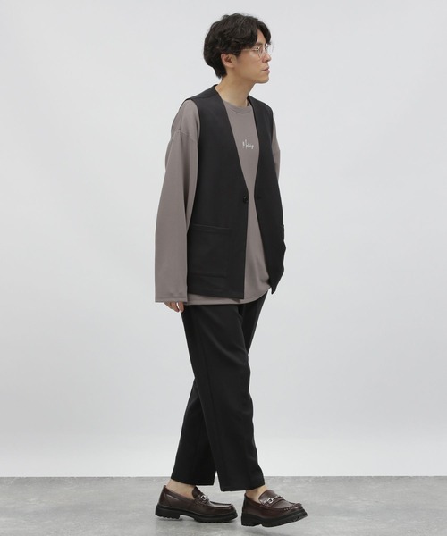 LAKOLE（ラコレ）の「ウールライクPEタックパンツ / 966762（その他パンツ・メンズ・ブラウン/グレー/ブラック・MEDIUM/LARGE）」の4枚目の写真