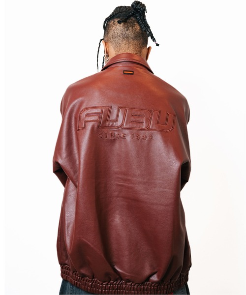 FUBU( フブ)の「FUBU フブ ロゴ ワッペン 刺繍 エコレザー アメカジ フライト ジャケット ブルゾン(MA-1・メンズ・ブラウン/バーガンディー/ブラック・M/L/XL/XXL)」の12枚目の写真