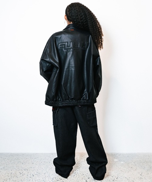 FUBU( フブ)の「FUBU フブ ロゴ ワッペン 刺繍 エコレザー アメカジ フライト ジャケット ブルゾン(MA-1・メンズ・ブラウン/バーガンディー/ブラック・M/L/XL/XXL)」の8枚目の写真