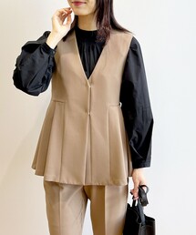 OPAQUE.CLIP | セットアップ対応 ペプラムジレ【洗濯機洗い可/イージーケア】(ベスト)