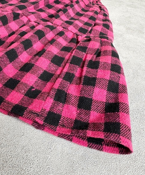 A BOND（アボンド）の「バッファローチェックティアードスカート（kids/S～LL）（スカート・キッズ・ピンク/グレー/ブラウン・LL/S/M/L）」の4枚目の写真