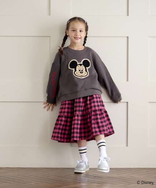 A BOND（アボンド）の「バッファローチェックティアードスカート（kids/S～LL）（スカート・キッズ・ピンク/グレー/ブラウン・LL/S/M/L）」の9枚目の写真