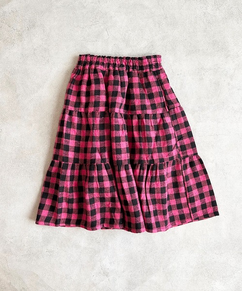 A BOND（アボンド）の「バッファローチェックティアードスカート（kids/S～LL）（スカート・キッズ・ピンク/グレー/ブラウン・LL/S/M/L）」の11枚目の写真
