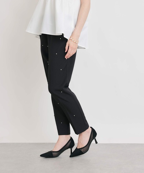 PICCIN PERLA(ピッチンペルラ)の「フロントタック センタープレス ラインストーンパンツ(スラックス・レディース・ブラック・S/M)」の11枚目の写真