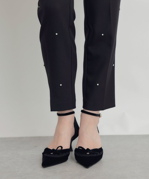 PICCIN PERLA(ピッチンペルラ)の「フロントタック センタープレス ラインストーンパンツ(スラックス・レディース・ブラック・S/M)」の14枚目の写真