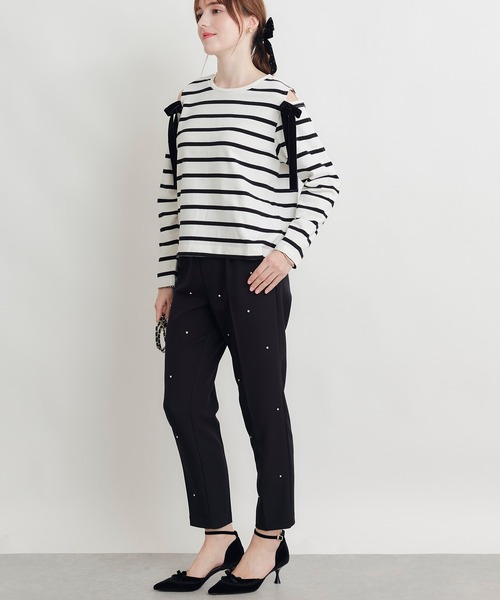 PICCIN PERLA(ピッチンペルラ)の「フロントタック センタープレス ラインストーンパンツ(スラックス・レディース・ブラック・S/M)」の17枚目の写真