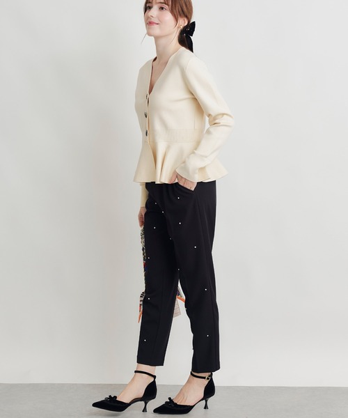 PICCIN PERLA(ピッチンペルラ)の「フロントタック センタープレス ラインストーンパンツ(スラックス・レディース・ブラック・S/M)」の20枚目の写真