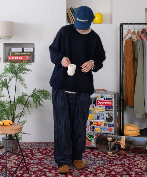 Perushu(ペルーシュ)の「モヘアライクレトロ配色シャギーニット(ニット/セーター・メンズ・ダークブラウン/チャコールグレー/ネイビー・MEDIUM/LARGE)」の12枚目の写真