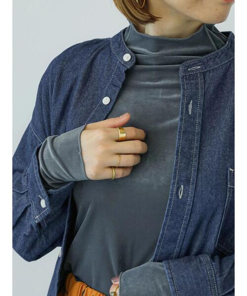 Lugnoncure（ルノンキュール）の「ベロアメロートップス（ニット/セーター・レディース・オフホワイト/ブラック/グレー・F）」の4枚目の写真