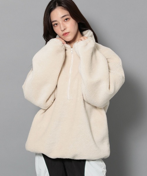 Anui（アニュイ）の「【UNISEX】ボアハーフZIPプルオーバー（その他アウター・レディース・チャコールグレー/オフホワイト/グレー系その他・SMALL/MEDIUM）」の9枚目の写真