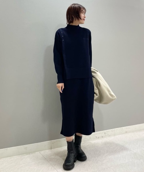 セール】【オンでもオフでも活躍】リブニットロングワンピース